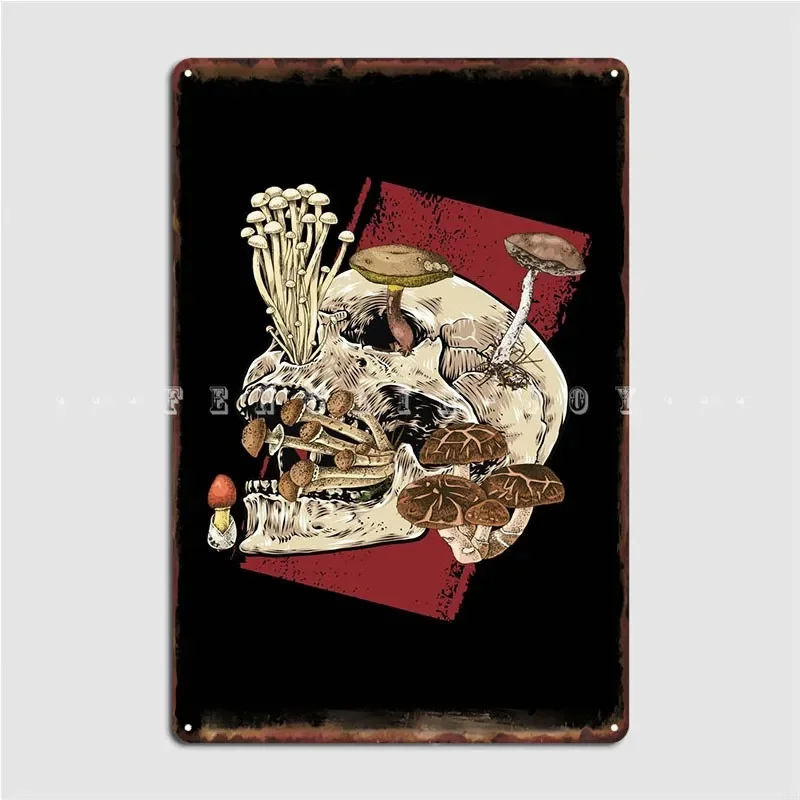 Pilz Schädel Poster Metall Plaque Kino Wohnzimmer Dekoration Wand Plaque Pub Garage Zinn Zeichen Poster