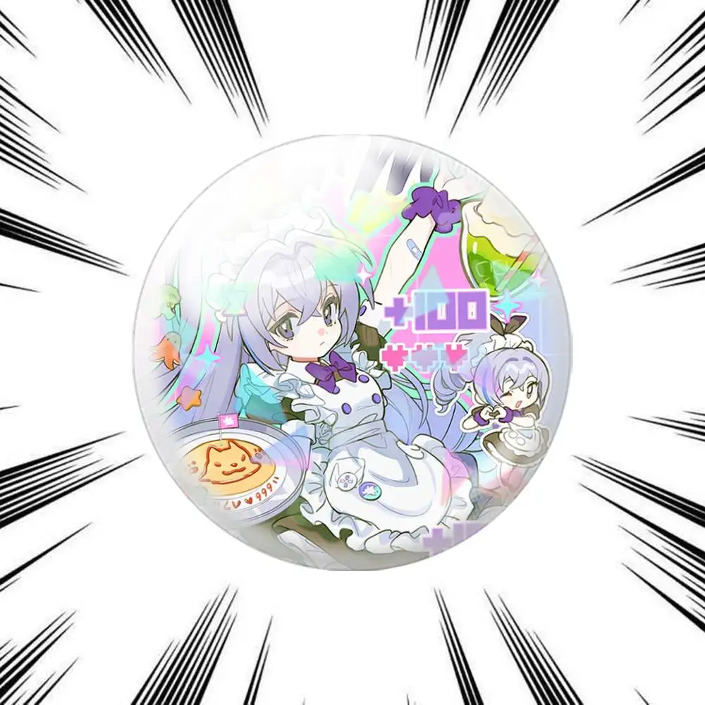 Silver Wolf LV.999's Honkai Star Rail HSR  75mm 44mm 25mm Accessories Toys Badge Brooch Backpack Hat Pins view 3