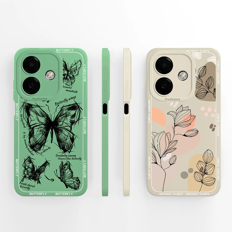 

Чехол для телефона Oppo A3X 4G 5G с абстрактными узорами растений, легкая задняя крышка для Oppo A 3X, мягкий жидкий силиконовый чехол с защитой от падения