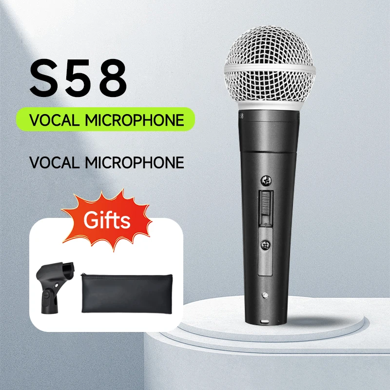 

Metal SM58 cardioid Dynamic Microphone For Stage Singing Professional Wired Microphone For Karaoke BBOX Recording Vocal