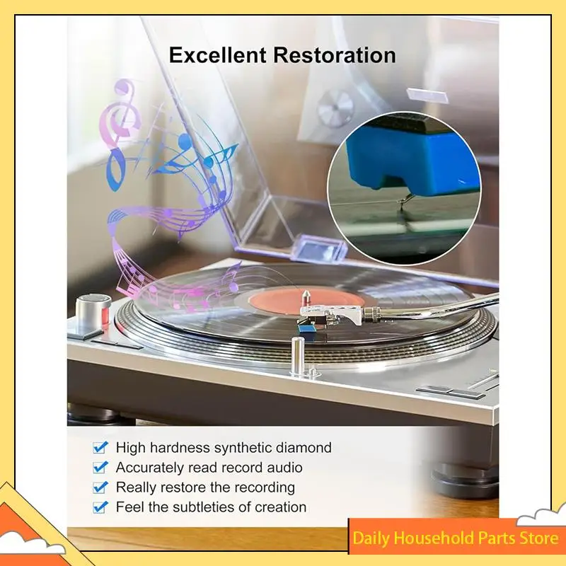 【تخفيضات كبيرة】إبرة مشغل التسجيلات AT-VMN95E لقلم Audio-Technica، إبرة القرص الدوار بيضاوية الشكل لتسجيل الفينيل AT-LP120X Pla