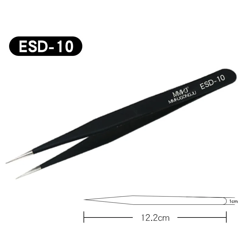 Stainless Fiber Tips High Precision Anti-Static Precision Tweezers Professional Repair Tools for Repair Soldering Craft Tools