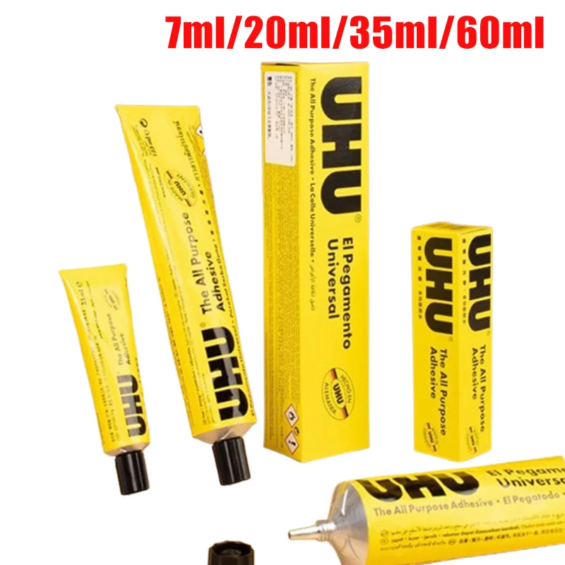 7ml/20ml/35ml/60ml UHU All Purpose Transparent Adhesive Glue Extra Strong Clear Glue Handmade Model Glue Fabric Leather Glue DIY