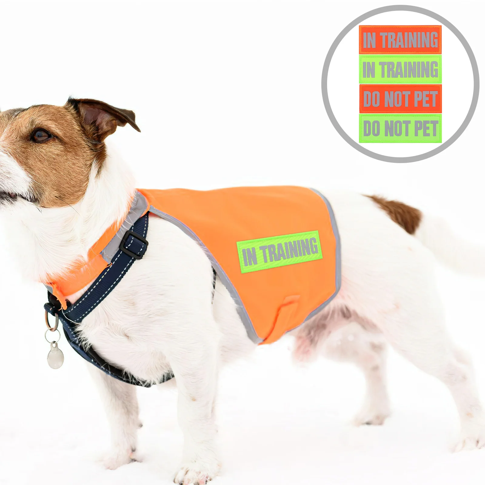 

4Pcs Reflective Pet Harness Patches High Visibility No Pet Tag Night Vest Accessories Service Working Dog Equipment