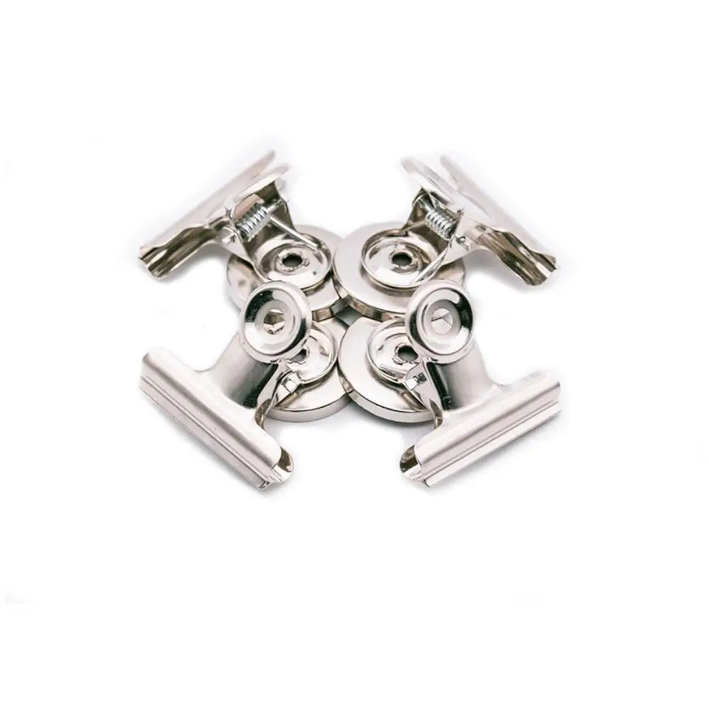 

4Pcs Strong Grip Stainless Steel Magnet Clip Metal Round Powerful Magnetic Clip Multifunctional Multipurpose Fridge Clips