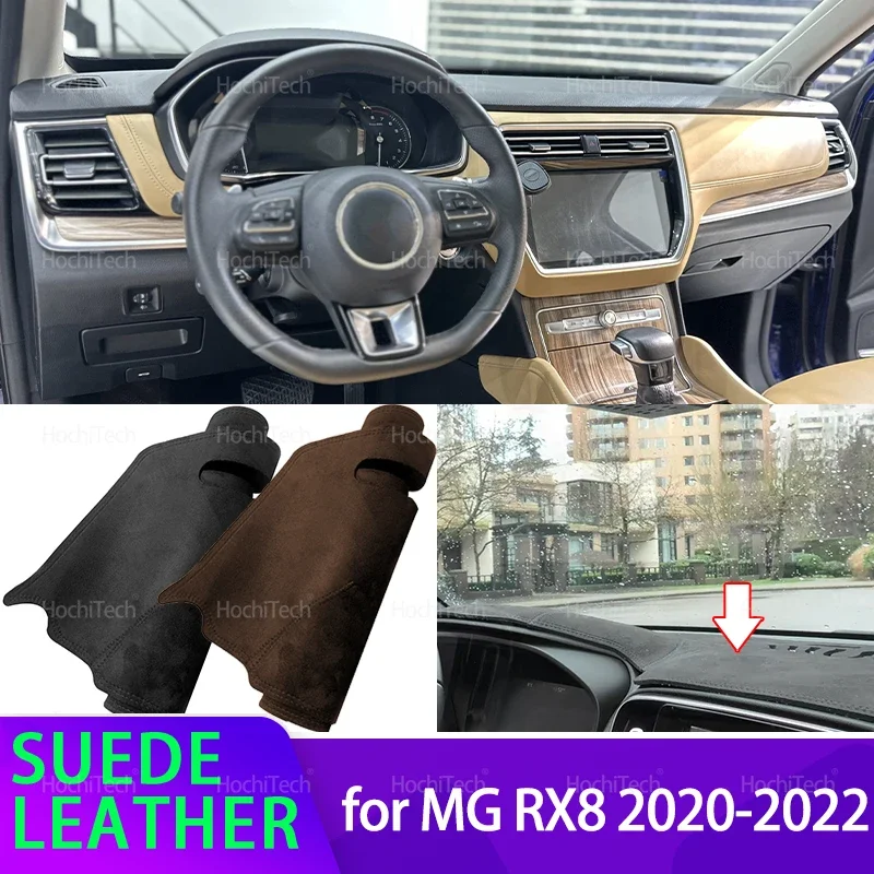 New Anti-UV Black Suede Leather Dashmat Dashboard Cover Sun Shade Carpet Pad for MG RX8 RX 8 RX-8 2020 2021 2022