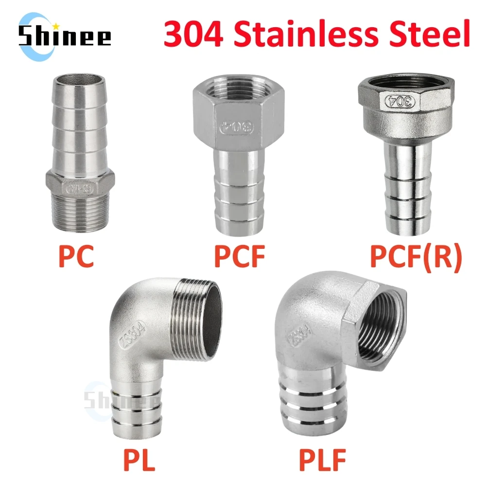 1/8 1/4 1/2 (6 8 10 12 16 25mm)304 Stainless Steel Male Female Threaded Fitting Hose Connection Connector Plumbing Pipe Elbow