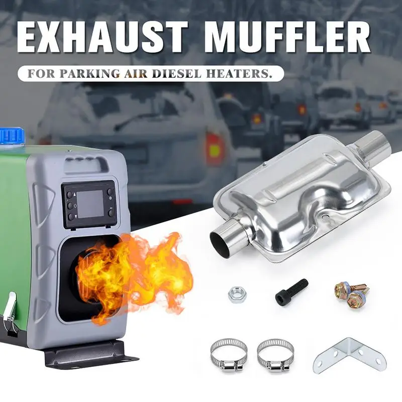 Exhaust Pipe Muffler Silencer Parking Heater Muffler Silencer Stainless Steel Sound Eliminator Safe Silencer for Exhaust Pipe