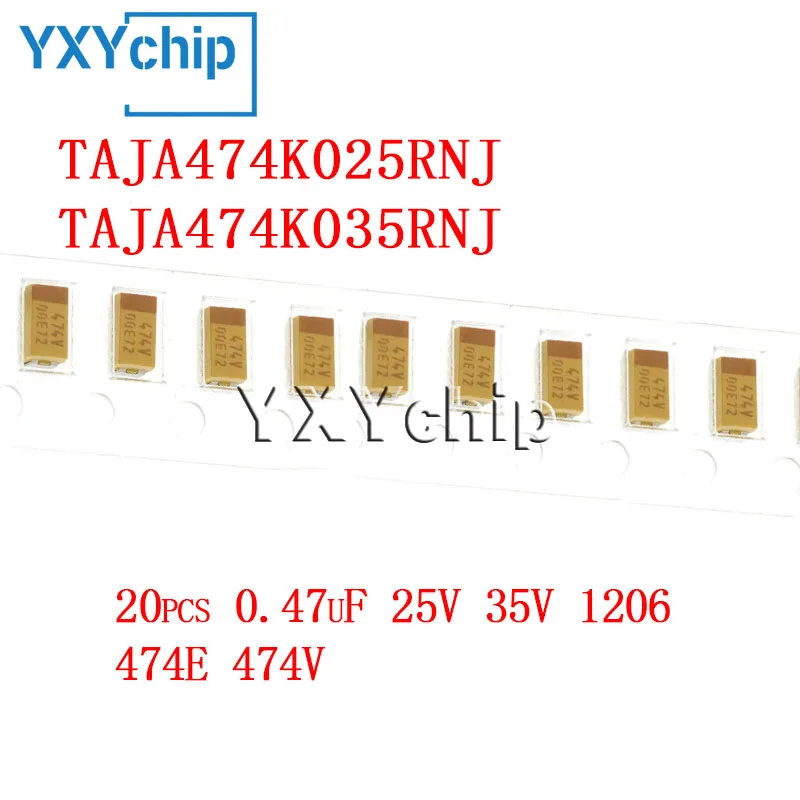 

Танталовый конденсатор Smd Taja474k025rnj Taja474k035rnj 474k035rnj 474e 0,47 v, 20 шт., новый оригинальный
