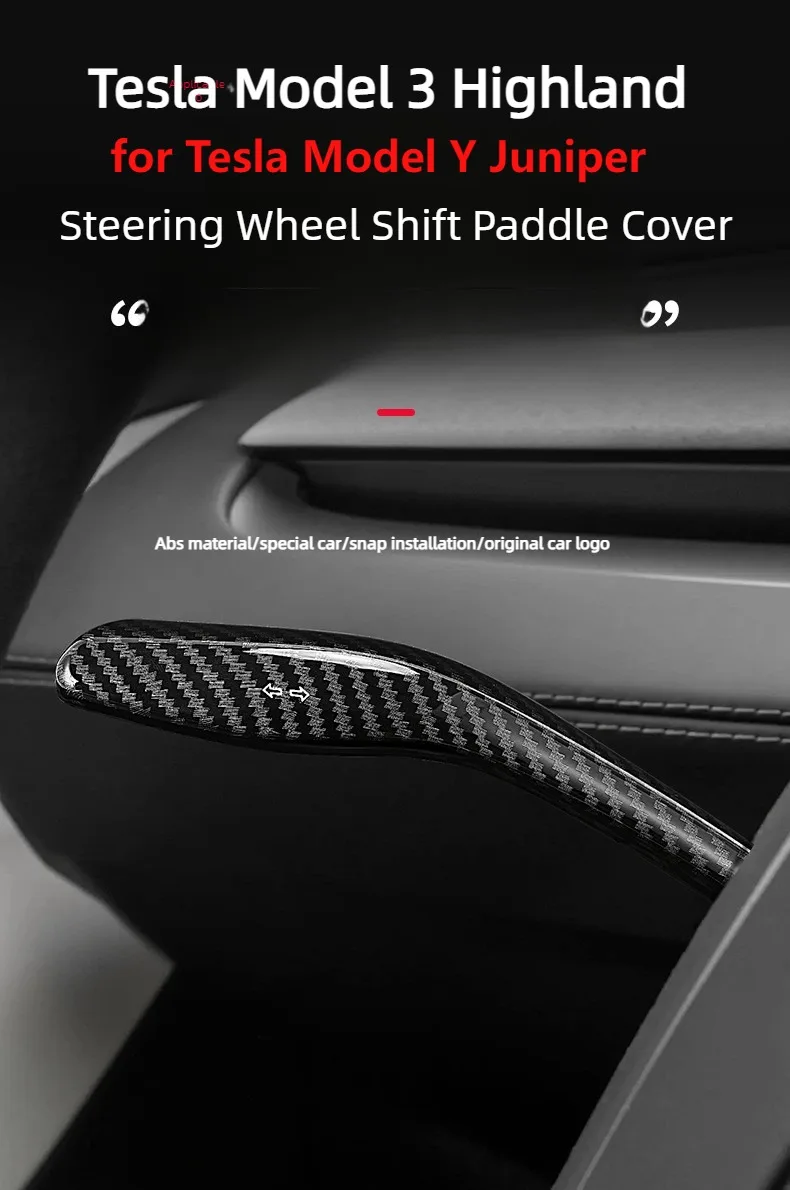 Für Tesla Modell Y2025, Lenkrad-Schalthebelabdeckung, Griffschutz, Schalthebel, Paddelgehäuse, Modell 3, Highland-Zubehör – Detail 2