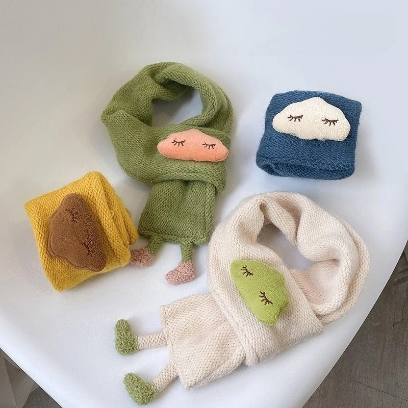 Baby Knitted Scarf Winter Warm New Baby Cute Cartoon Children Boys Girls Knitted Soft Neck Cover Kids Versatile Scarves