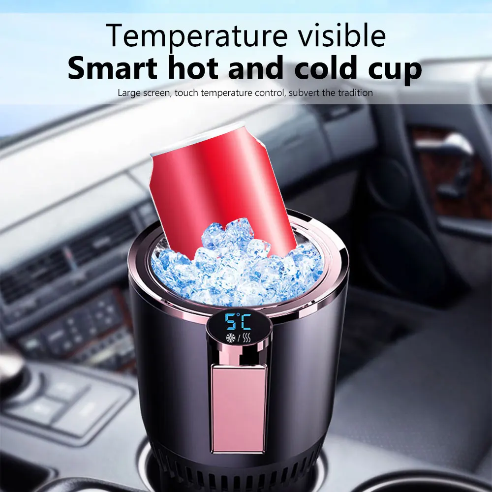 Portable Smart 2 in 1 12V Car Cup Cooler Warmer for Outdoor Travelling Mini Auto Refrigerator Cooling Heating Cup Drinks Holder