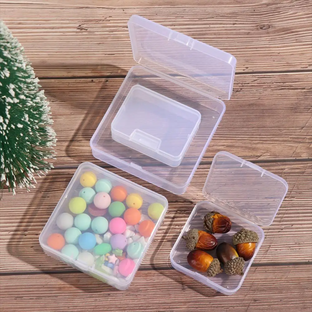 High Quality Square Transparent Storage Box Transparent 5 Sizse Small Items Case Plastic Jewelry Beads Container Packing Boxes