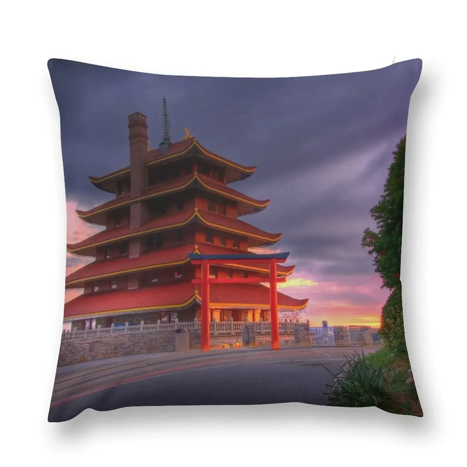 

Pagoda Overlooking City of Reading, PA at Sunset. Throw Pillow luxury decor Christmas Throw Pillows Covers pillow