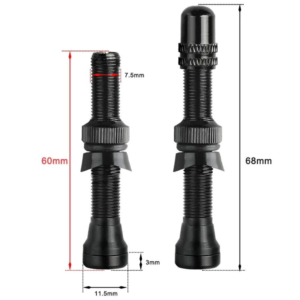 Accessories Schrader Valve Kits CNC Machined Anodized Extender Valves 40/60mm Vacuum Nozzle A/V  Valves Tubeless Tire Valves