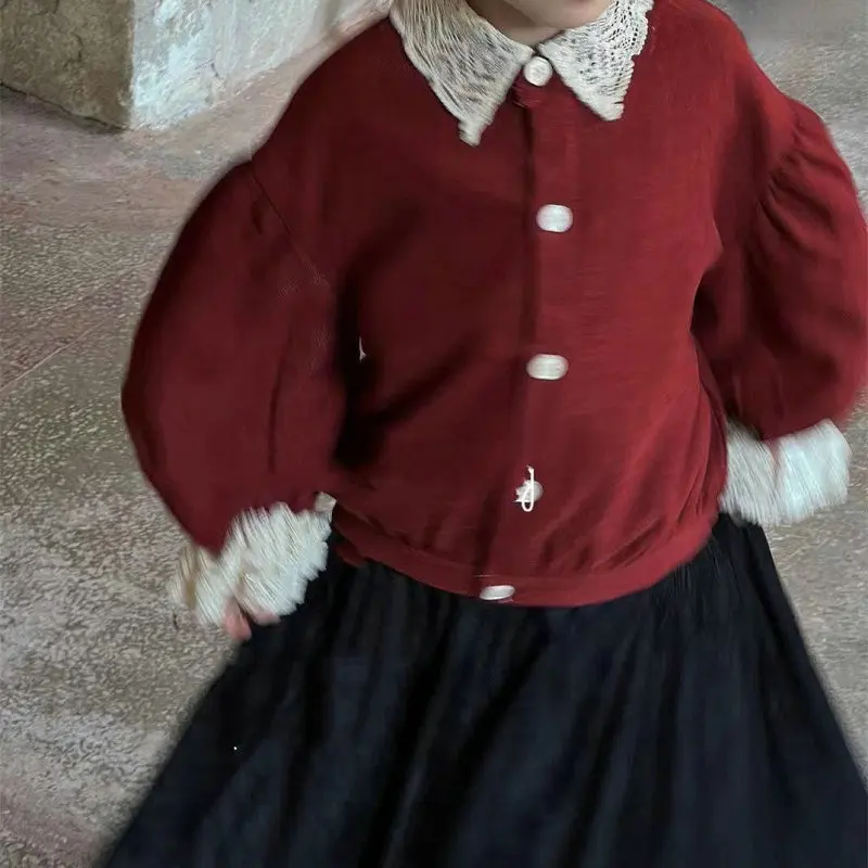 2PCS SETS Lovely Fall Style kids' sets and outfits for Sweet Little Girls Clothes Baby Girl Clothes Turtleneck Flowy Skirt