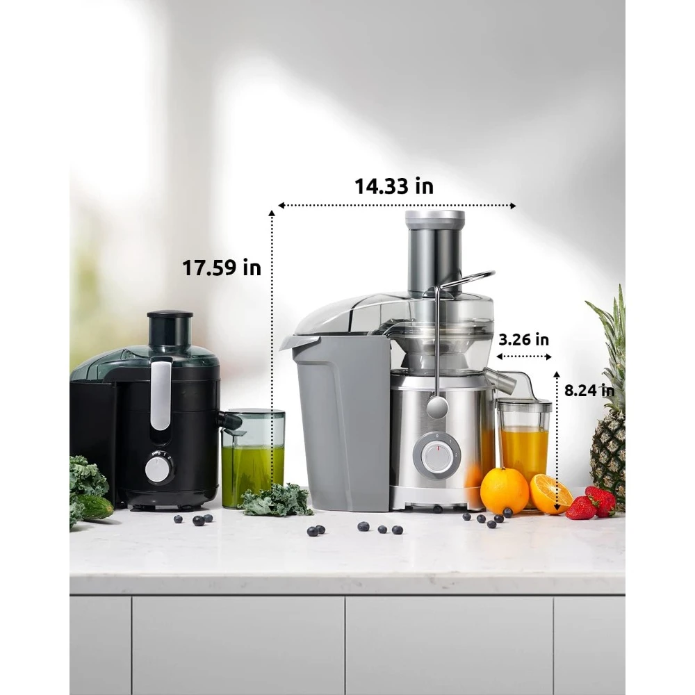 Extrator de suco centrífugo, Juicer Machines Plus com maior alimentação Chute, Titanium Disco Corte Aprimorado, 1300W, 3,2"