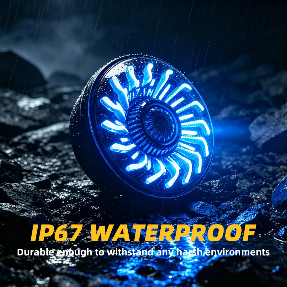 7 Inch RGB Turbo LED Headlights, DRL Multi-color Changing Round Headlamp for Jeep Wrangler JK 2007-2018