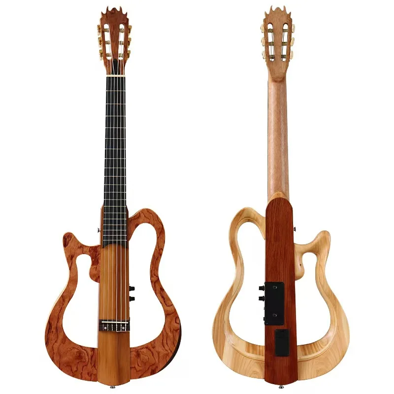 Left-handed Folding Classical Guitar Rosewood Fretboard 39 Inches 6 Strings Single-sided Detachable Portable Music Travel Guitar
