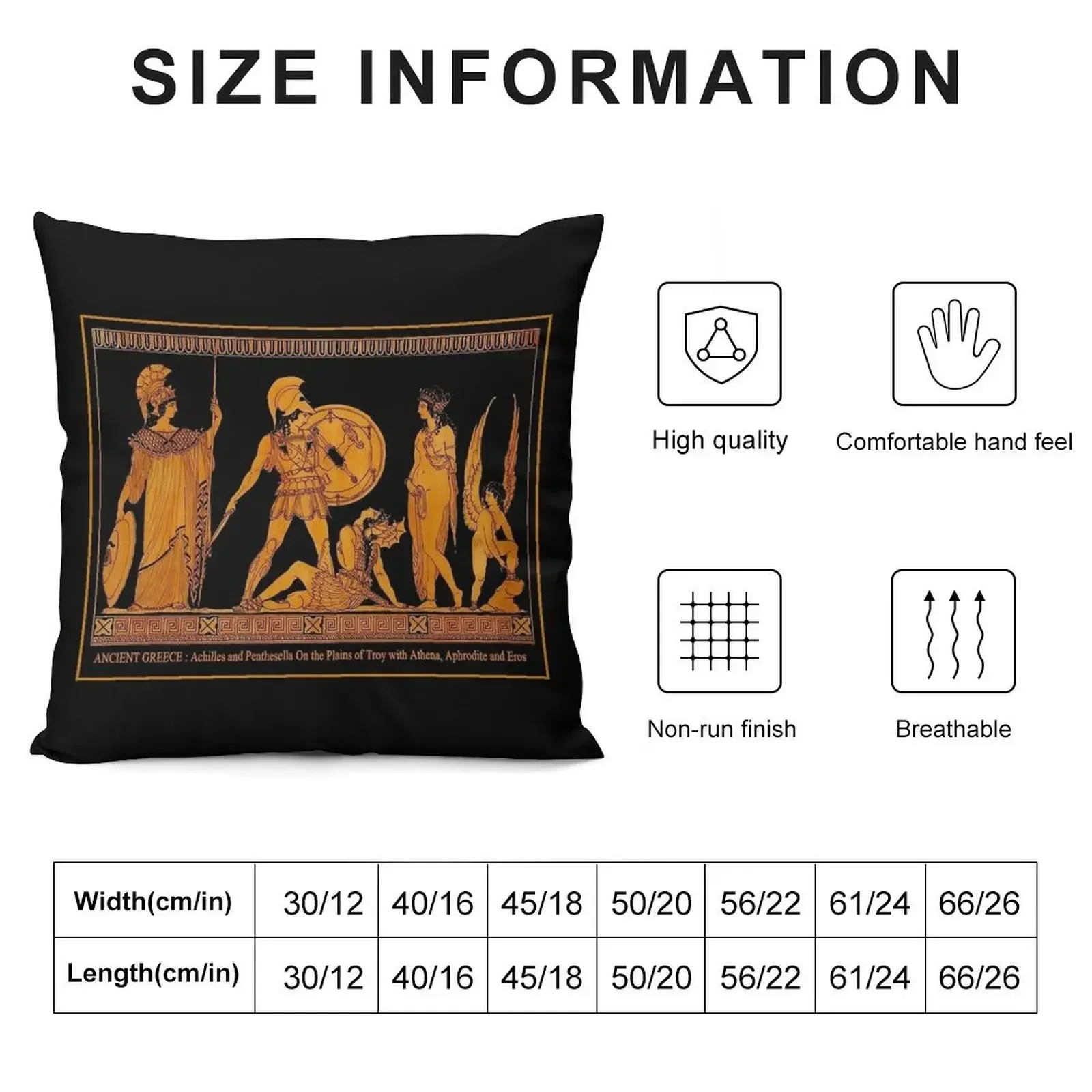 GREECE : Ancient God and Goddess Frieze Print Throw Pillow Sofa Cushion Cover autumn decoration pillow