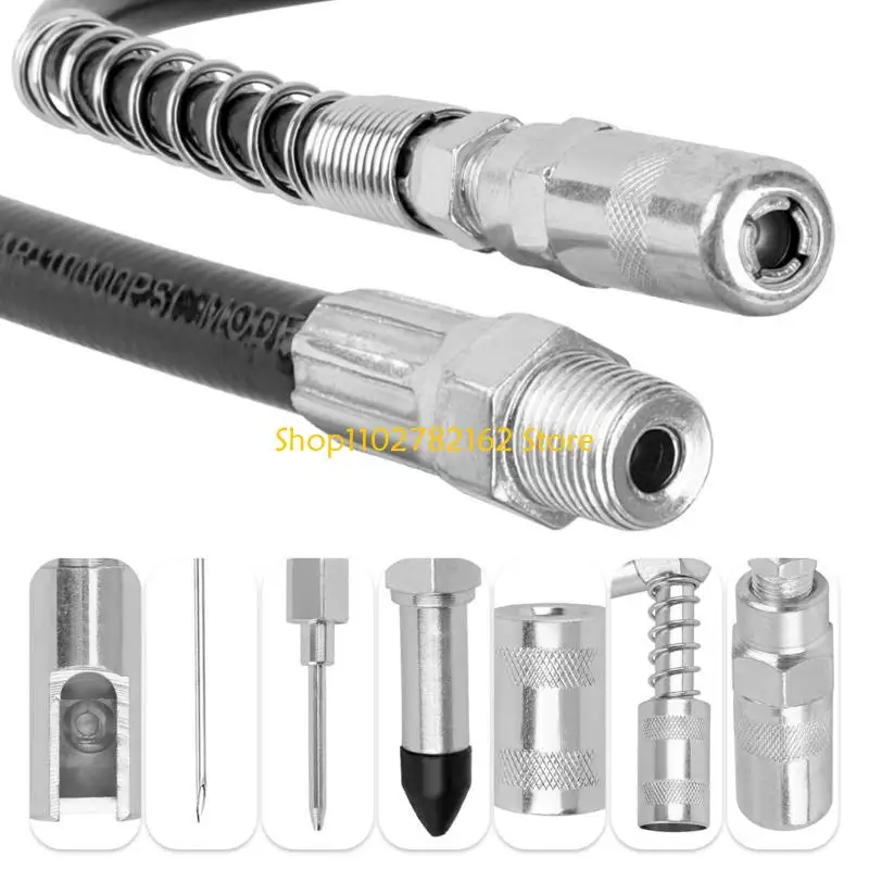

547B Professional Automotive & Machinery Grease Nozzle With Flexible Extension Hose for Optimally Reach Efficient Lubrication