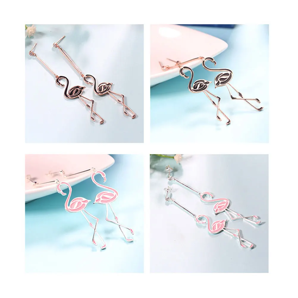 

Flamingo Earrings Women for Christmas Jewelry Pierced Romantic Earings Miss