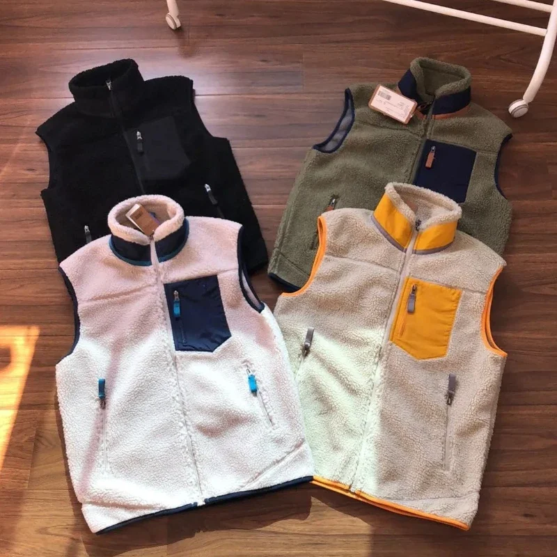 

Fashion Pata Motorcycle Wool Jacket Men and Women Vest Cashmere Casual Jacket Loose Sports Vest Warm Motorcycle Bicycle Jacket