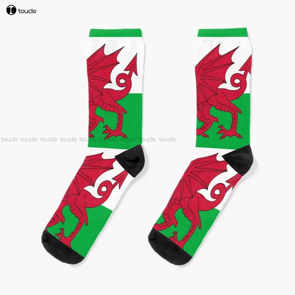 Cymru - Welsh Flag Socks Socks Personalized Custom Unisex Adult Teen Youth Socks 360° Digital Print Custom Gift Streetwear