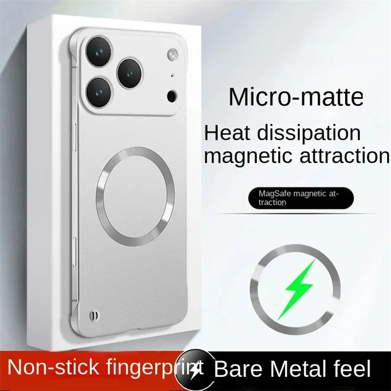 Ultradünne, matte PC-Magnetharte, rahmenlose Handyhülle für Apple IPhone 17 16 15 14 13 12 Pro Max Plus Air Case Schutzhülle