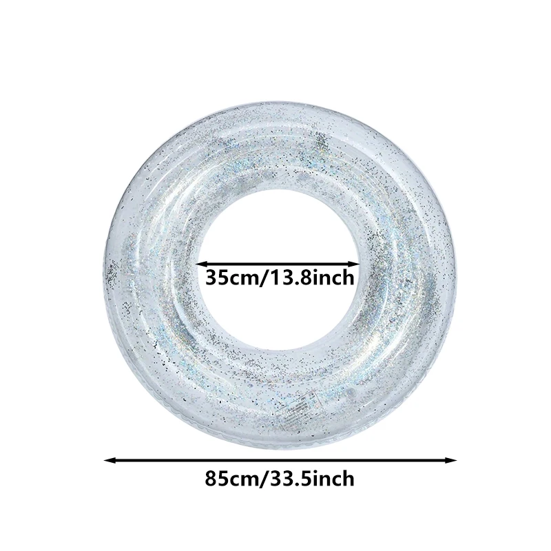 PVC Transparent Sequin Swimming Ring, Creative Inflatable Swimming Goods