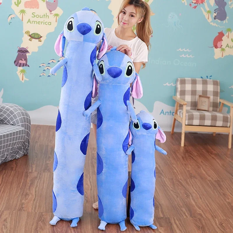 Big Size Long Stitch Plushies Stuffed Anime Lilo & Stitch Cartoon Sleeping Pillow Sofa Bed Comfortable Cushion Washable Gifts