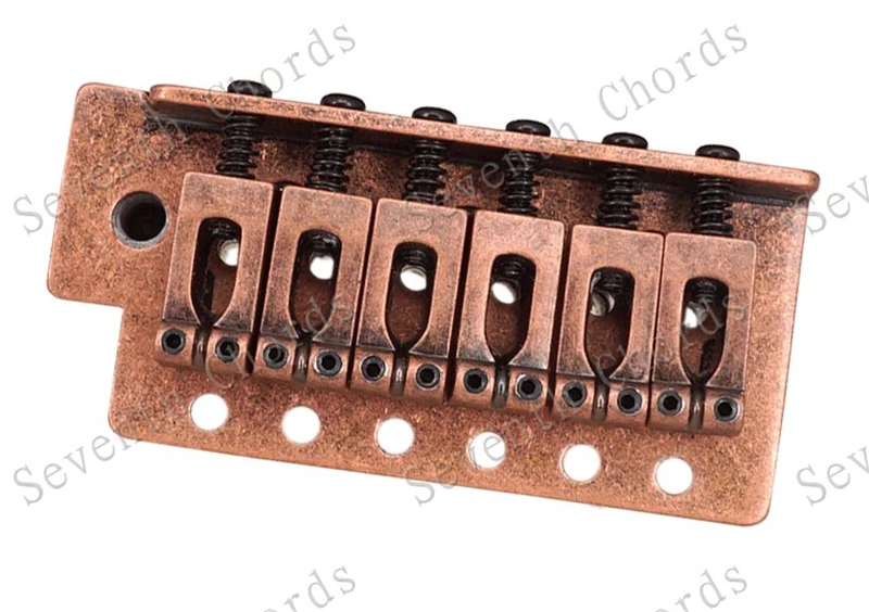Ein Satz 6-saitiger konkaver Sattel-Tremolo-Brückensystem für E-Gitarren-Zubehörteile, Chrom, Schwarz, Kupfer, Rot zur Auswahl – Detail 39