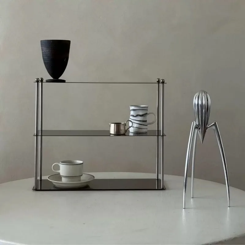 

Minimalist stainless steel rack, medieval cup holder, desktop finishing and storage rack