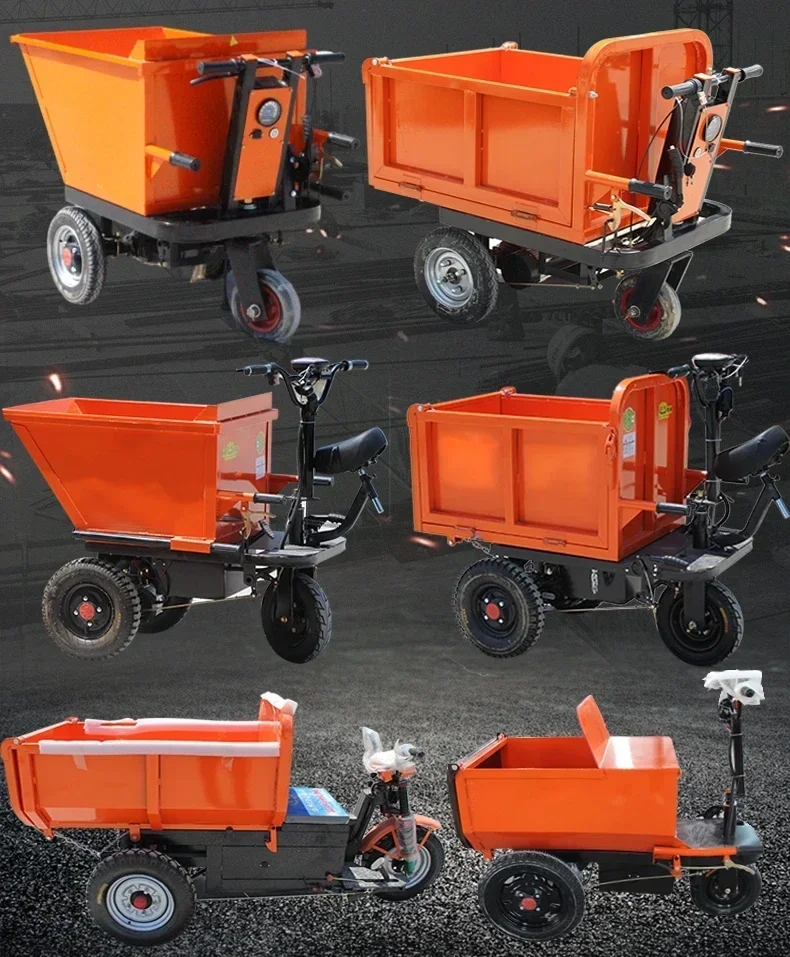 48V Power Wheelbarrow Small Electric Hand Pushed Engineering Dump Truck 1000 KG