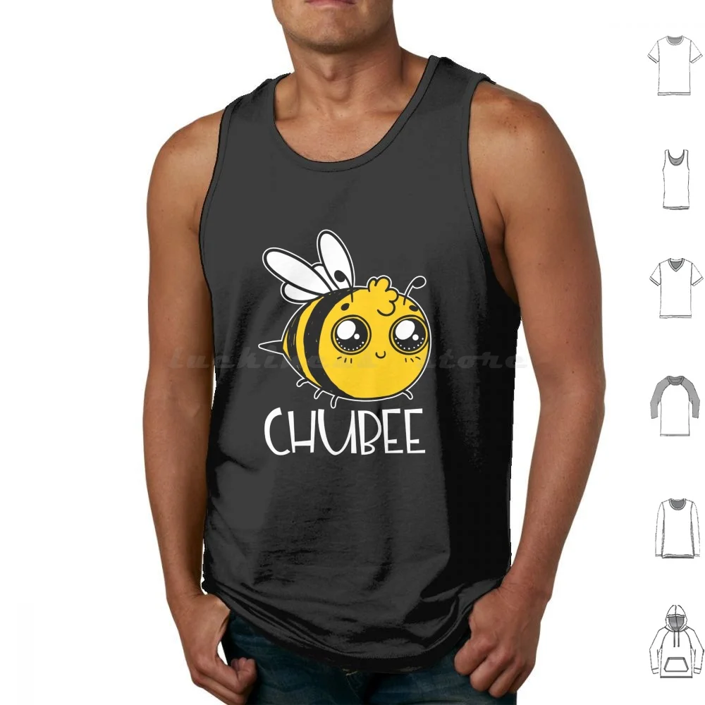 Chubby Bee Cartoon Kawaii Tank Tops Vest Sleeveless Bee Bumblebee Weight Watchers Lose Weight Unsporting Humorous Sarcasm