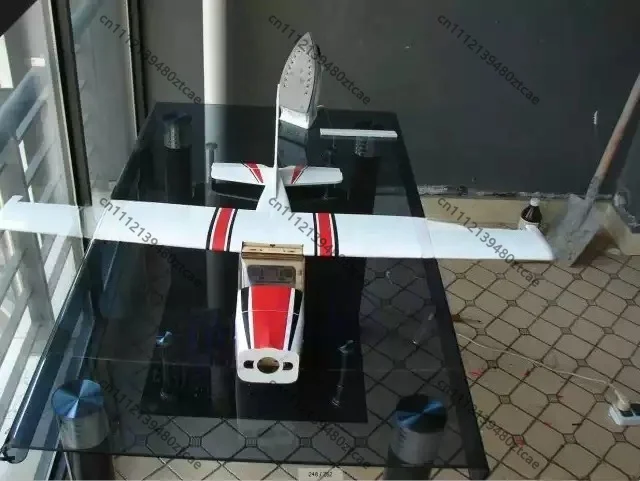 Balsa Wood Aircraft Model Decorative Skin And Sticker Set White Base With Black‑Red Pattern RC Fixed‑wing Model DIY Decoration