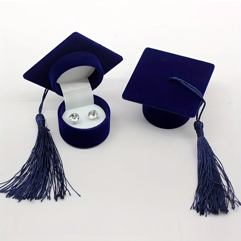 Hat-shaped jewelry box, graduation cap jewelry box, ring box, stud earrings box, proposal box, bachelor's cap gift box