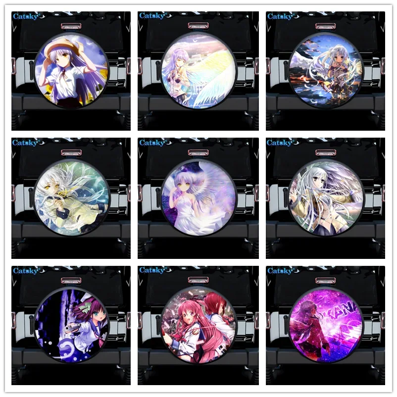 

Anime - Angel Beats! Printed Spare Tire Cover Waterproof Tire Wheel Protector for Car Truck SUV Camper Trailer Rv 14"-17"