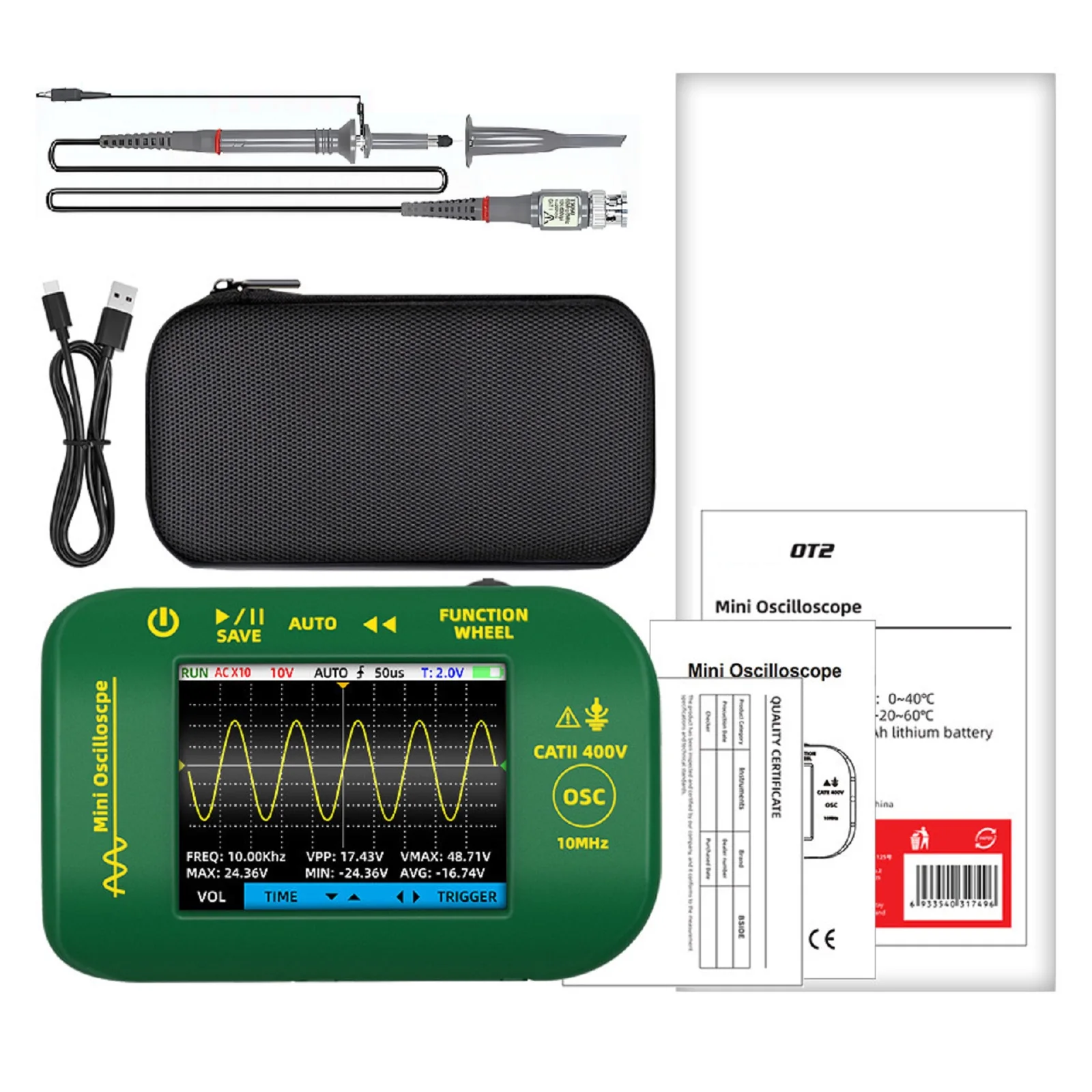 User Friendly Single Channel Mini Oscilloscope Engineered for Accurate Measurements Across Different Scenarios