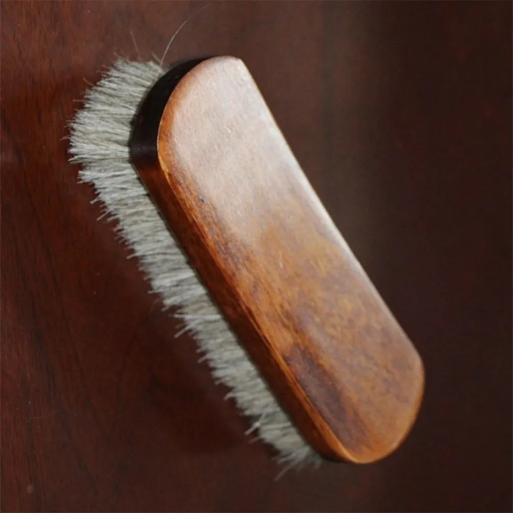 

Премиальная щетка для обуви из конского волоса, темная, с деревянной ручкой, легкая, портативная, без запаха, для чистки ботинок и обуви