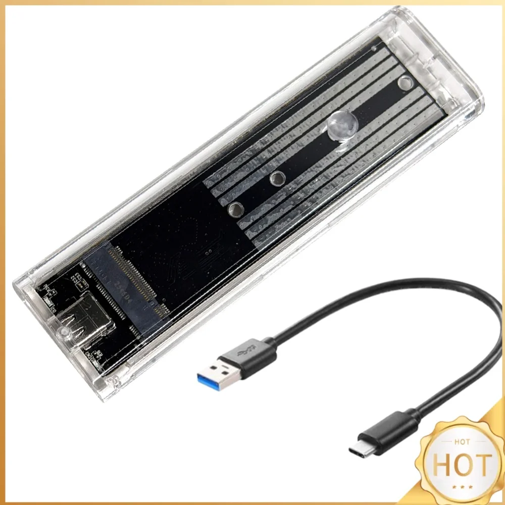 M.2 NGFF SATA Type C USB 3.1 Transparent External SSD Case 10Gbps Hard Disk Case SSD Enclosure for 2230/2242/2260/2280