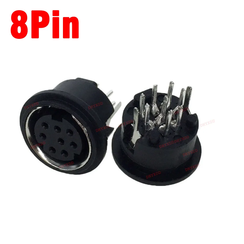 4Pin 6Pin 8Pin Mini DIN Female Socket Adapter 6 8 Poles PS2 Circular DIN Jack Terminal PCB Chassis PC Computer Connect Connector