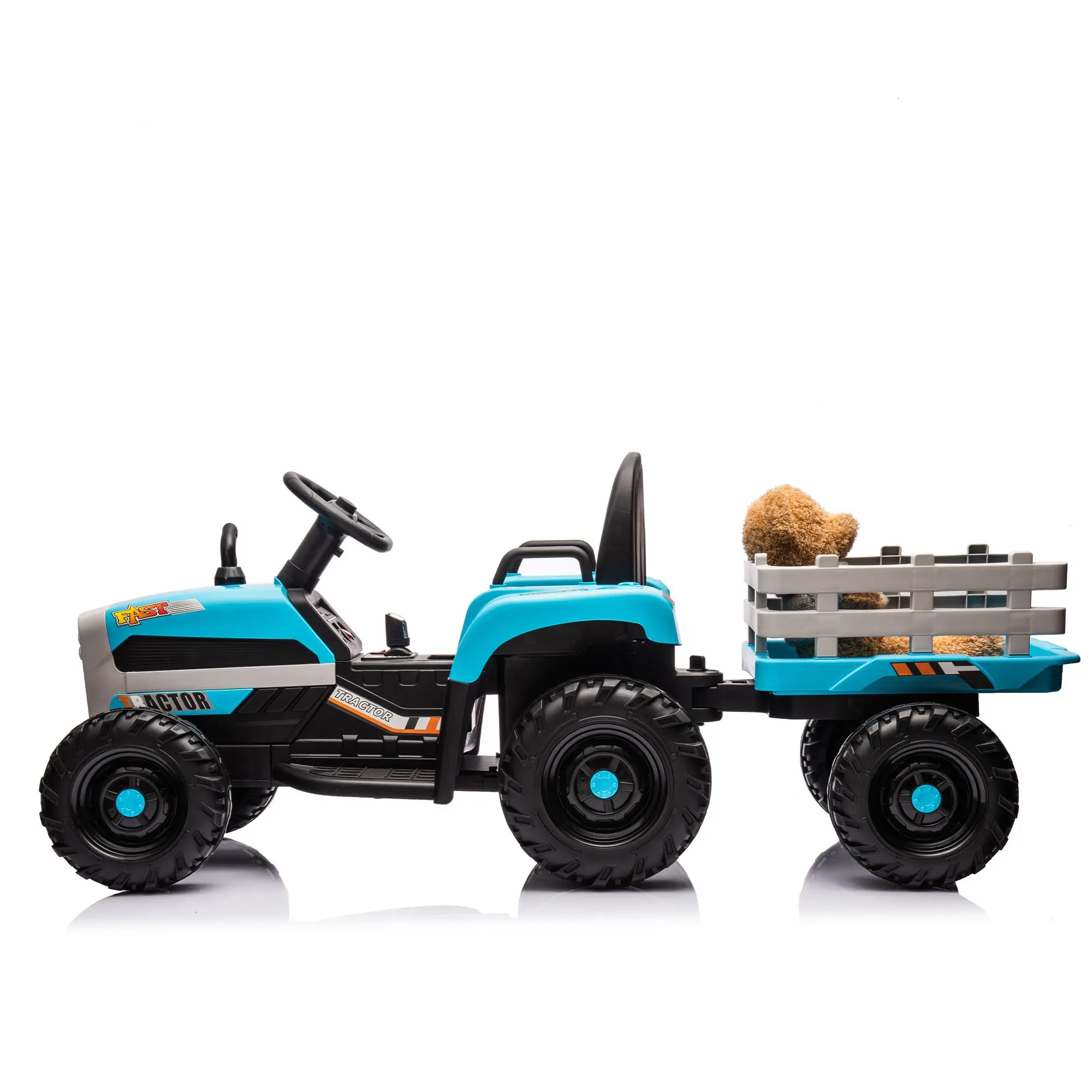 Ride on Tractor2.0 with Trailer,24V Battery Powered Electric Tractor Toy, 200w*2motor 1.86-4.97MPH/Remote Control,electric car