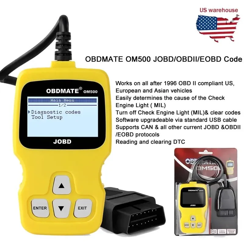 AUTOPHIX OM500 JOBD OBD2 Scanner 12V Car Code Reader OBD2 Diagnostic Tool Engine Check for Toyota/Honda/Nissan/Suzuki