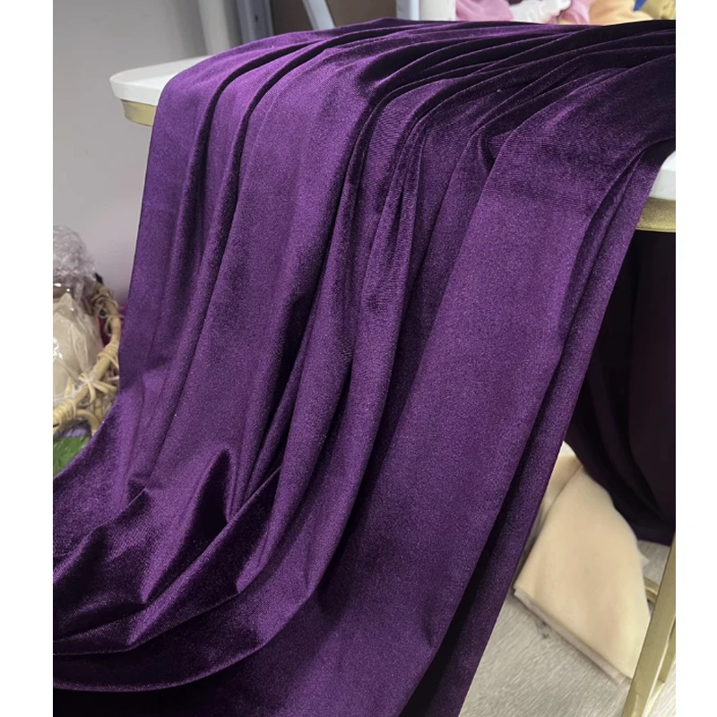 High Quality Velvet Fabric by Yard Formal Dress Backdrops Wedding Party Decoration Curtain Cloth Drap DIY Sewing Material