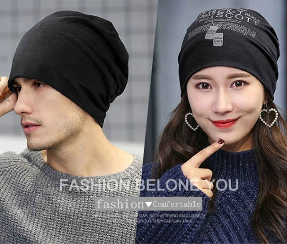 100% Cotton Soft Skin Friendly Beanie Caps Men Women Skullcap Warm Ladies Outdoor Fashion Hip-hop Lightweight Hats Freeshiping