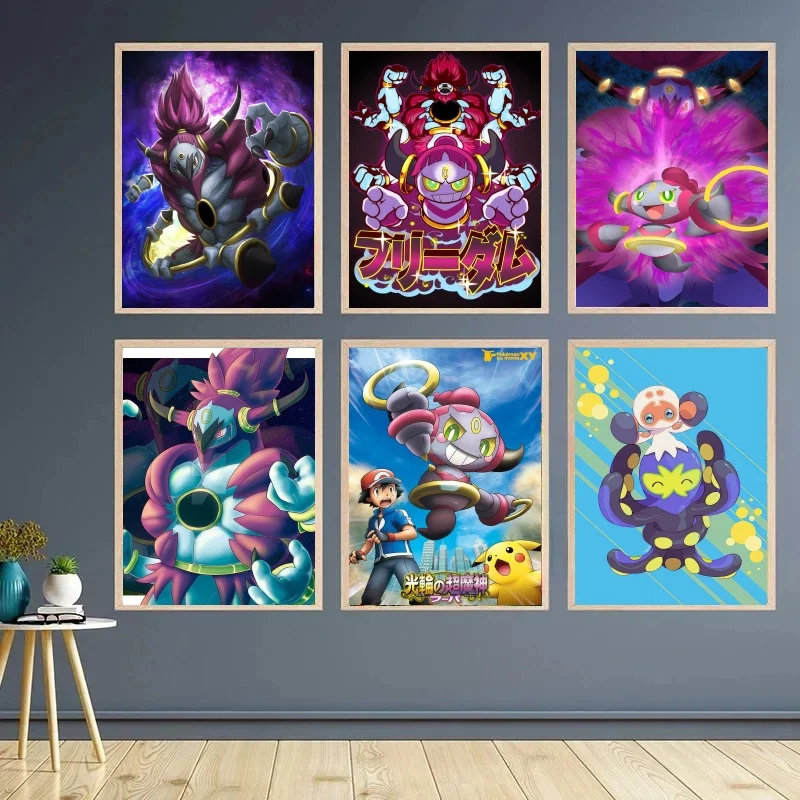 لوحة فنية جدارية قماشية من Pokémon Hoopa - ديكور أنمي حيوي لغرفة المعيشة