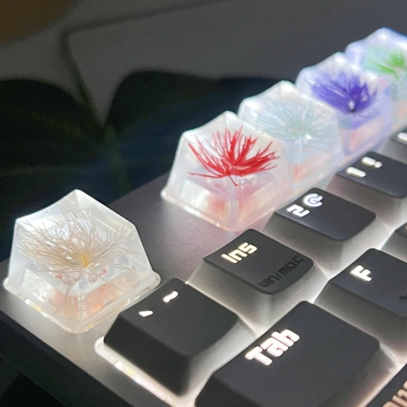 ユニークなビジュアル.H05Aを提供するメカニカルキーボード用のパインブロッサムフラワーレジンキーキャップ