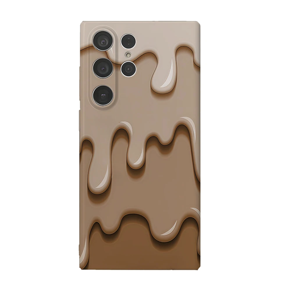 Chocolate Flow Handyhülle für Samsung Galaxy S25 S24 S23 Ultra Plus A35 A55 Glossy HD Hard Cover Film Shell