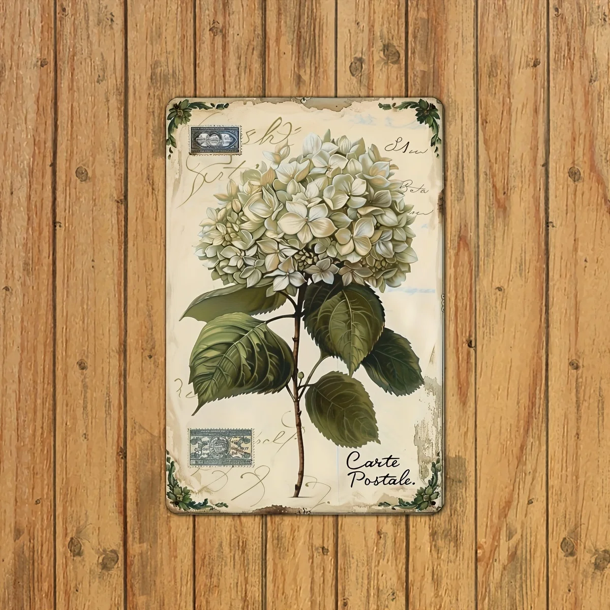 1 Piece, Hydrangea Vintage Metal Tin Sign, Hanging Tin Painting, Plaque Decorative Wall Art, Indoor/Outdoor Decoration/Wall/Room/Residence/Restaurant/Bar/Cafe/Door/Garage Decoration 8X 12inch